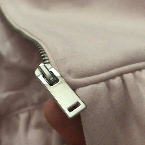 Blush pink blazer with ruffles and zipper, two pockets, Rickis, L, not worn - Picture 7 of 10